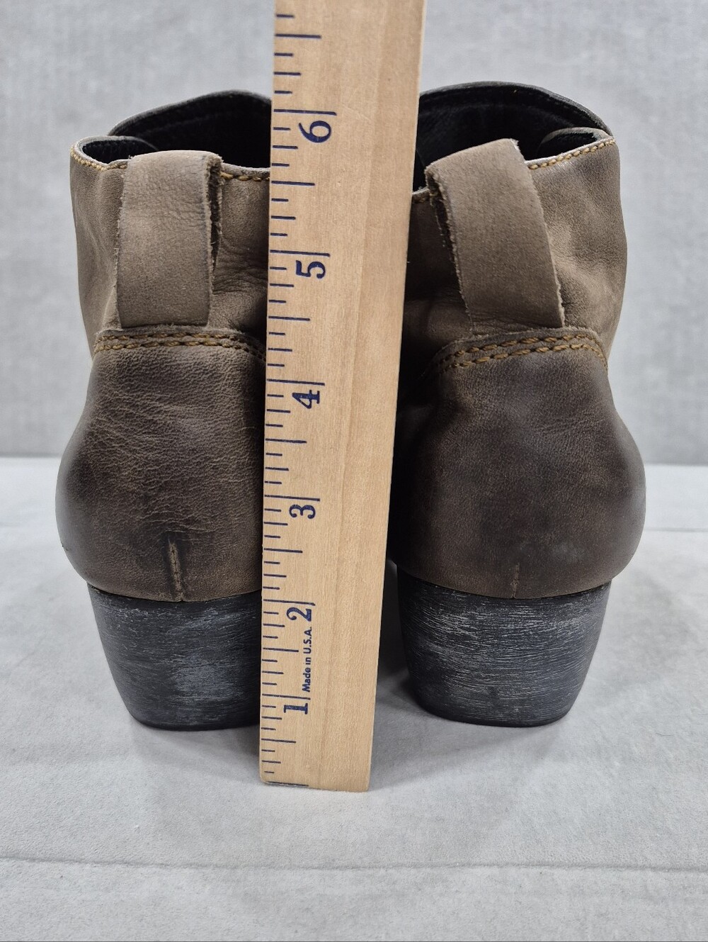 Born ankle boots women's 10M tan nubuck leather distressed square toe casual - Picture 6 of 13
